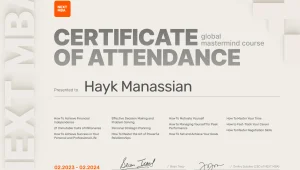 1. Global Mastermind Course (Attendance) - Hayk Manassian